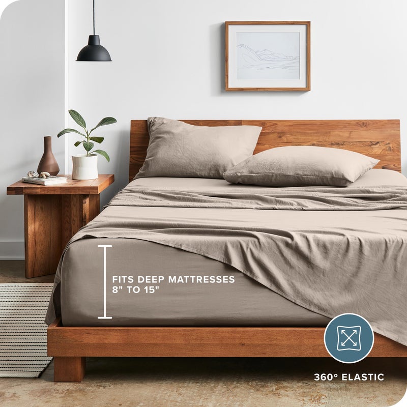 Bare Home King Sheet Set - Luxury 1800 Ultra-Soft Stonewashed Microfiber - Double Brushed - Deep Pockets - Easy Fit - Breathable Bedding - Sheet Sets & Pillowcases (King, Pebble Beach) - Image 4